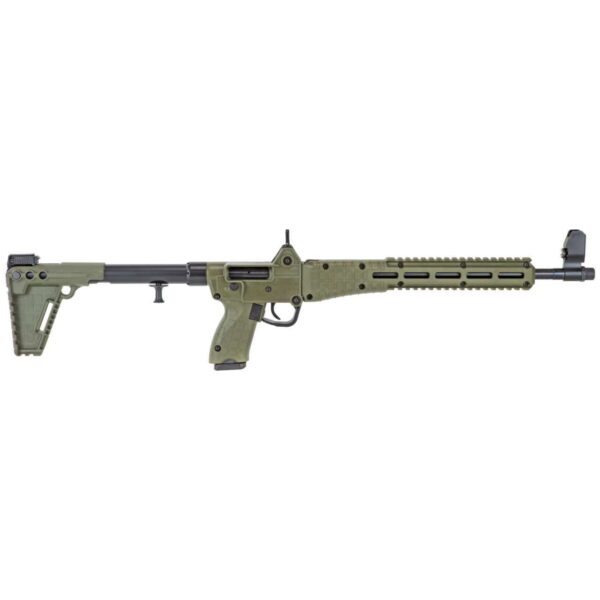 KELTEC SUB2000 GLOCK 17 MAGAZINES GREEN 9MM LEFT SIDE VIEW FRONT ANGLE