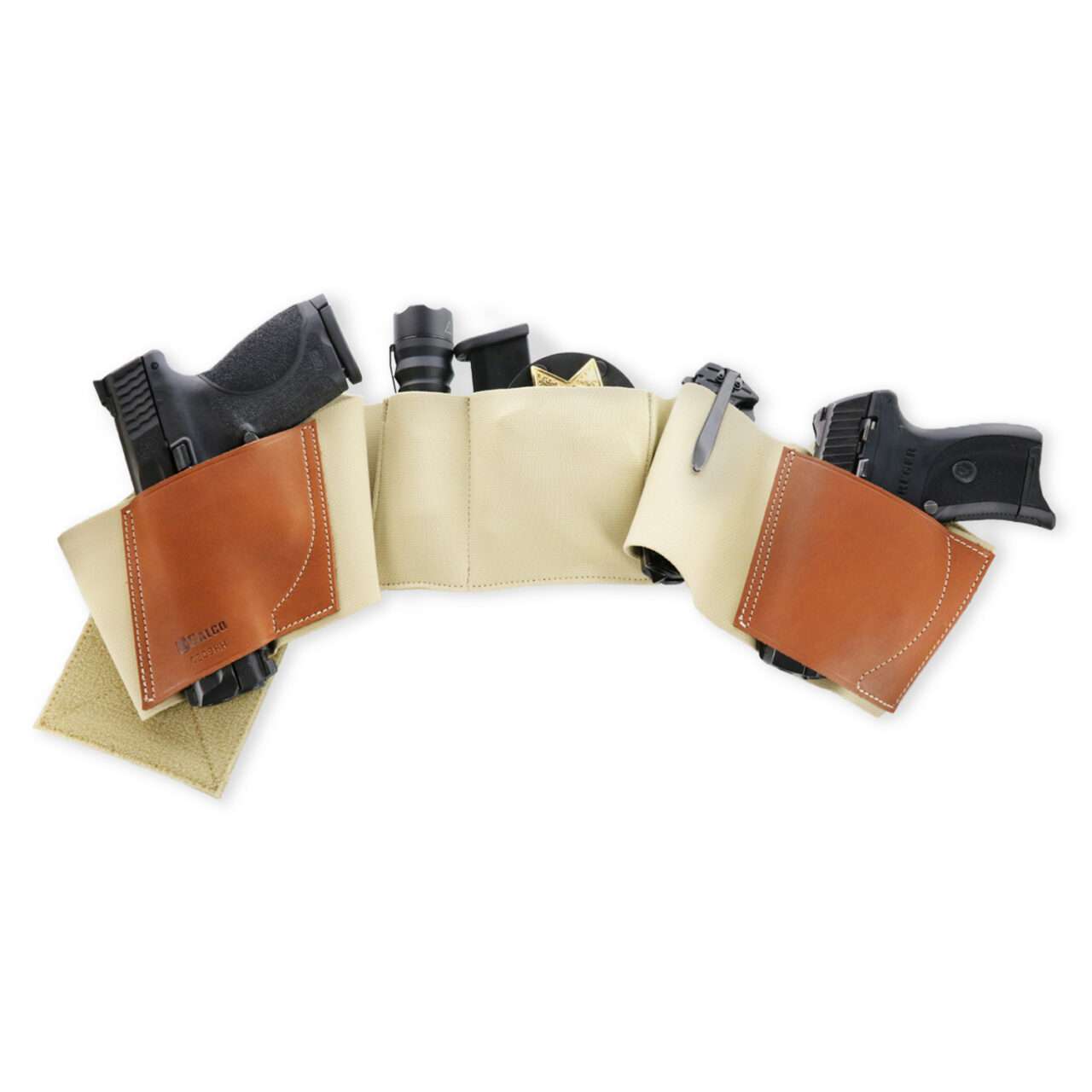 GALCO UNDERWRAPS BELLYBAND 2.0 SMALL (30"-34") TAN - FRONT VIEW