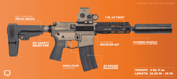 q sugar weasel right side view with optic and silencer darker color way