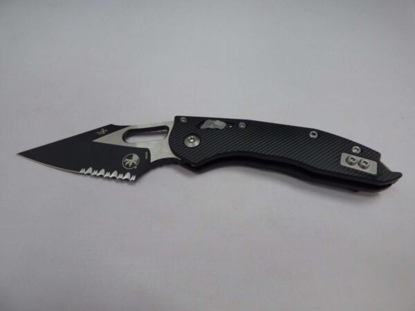 MICROTECH KNIVES STITCH RAM-LOK SINGLE EDGE FLUTED PARTIAL SERRATED LABEL