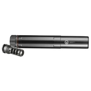 DEAD AIR SANDMAN-L BLACK .30 CALIBER SILENCER WITH KEYMO BRAKE 7.62MM RIGHT SIDE VIEW WITH KEYMO BRAKE SHOWN
