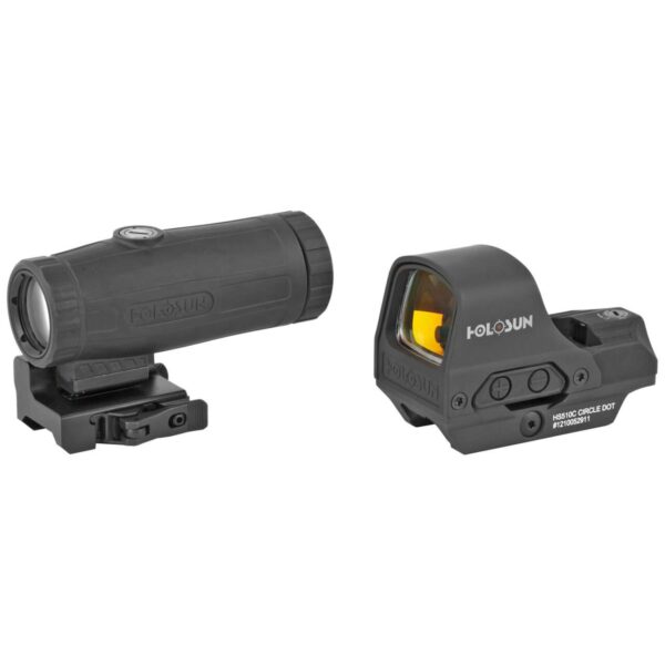 HOLOSUN HS510C/HM3X COMBO LEFT SIDE VIEW FRONT ANGLE MAGNIFIER IN FRONT