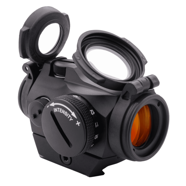 AIMPOINT MICRO H-2 STANDARD/LOW MOUNT TOP RIGHT SIDE VIEW FRONT ANGLE