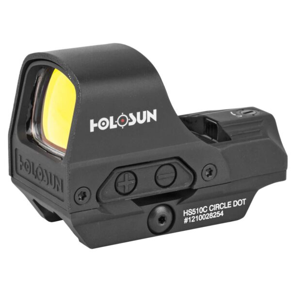 HOLOSUN HS510C SOLAR OPEN REFLEX RED DOT LEFT SIDE VIEW FRONT ANGLE