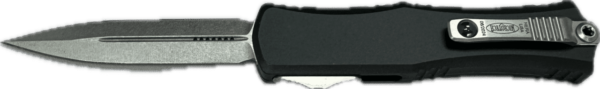 MICROTECH KNIVES MINI HERA II DOUBLE EDGE STONEWASH STANDARD CLIP SIDE