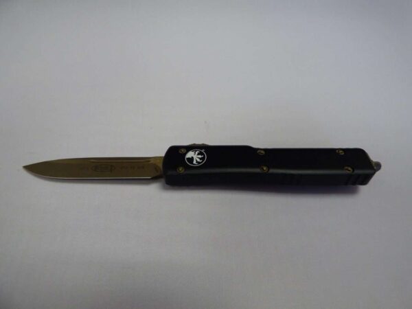 MICROTECH UTX-70 SINGLE EDGE BRONZED APOCALYPTIC BLADE OUT EDGE UP