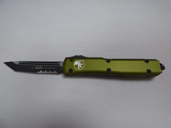 MICROTECH ULTRATECH TANTO EDGE OD GREEN PARTIAL SERRATED EDGE UP