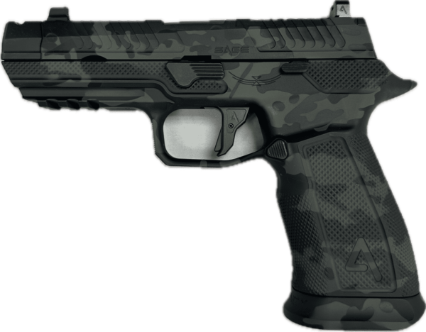 AGENCY ARMS P320 SAGE V2 BLACK MULTICAM AOS 9MM LEFT SIDE VIEW