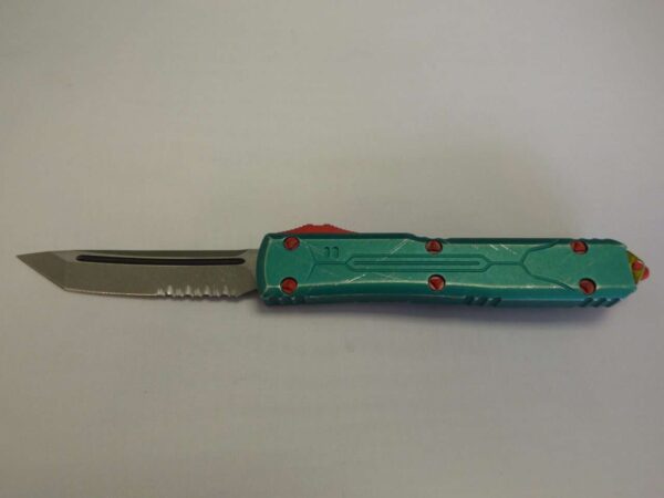 MICROTECH ULTRATECH TANTO EDGE BOUNTY HUNTER APOCALYPTIC PARTIAL SERRATED LABEL