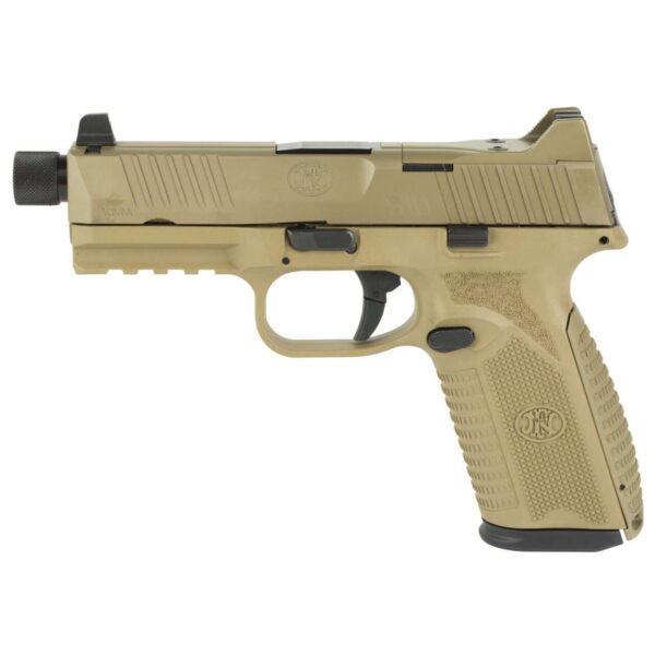 FN HERSTAL 510 TACTICAL FDE NIGH SIGHTS OPTIC READY 10MM LEFT SIDE VIEW