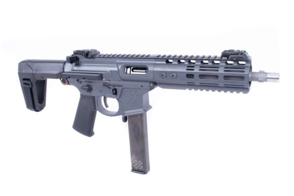 noveske space invader pistol sniper grey with magazine inserted right side forward angle view