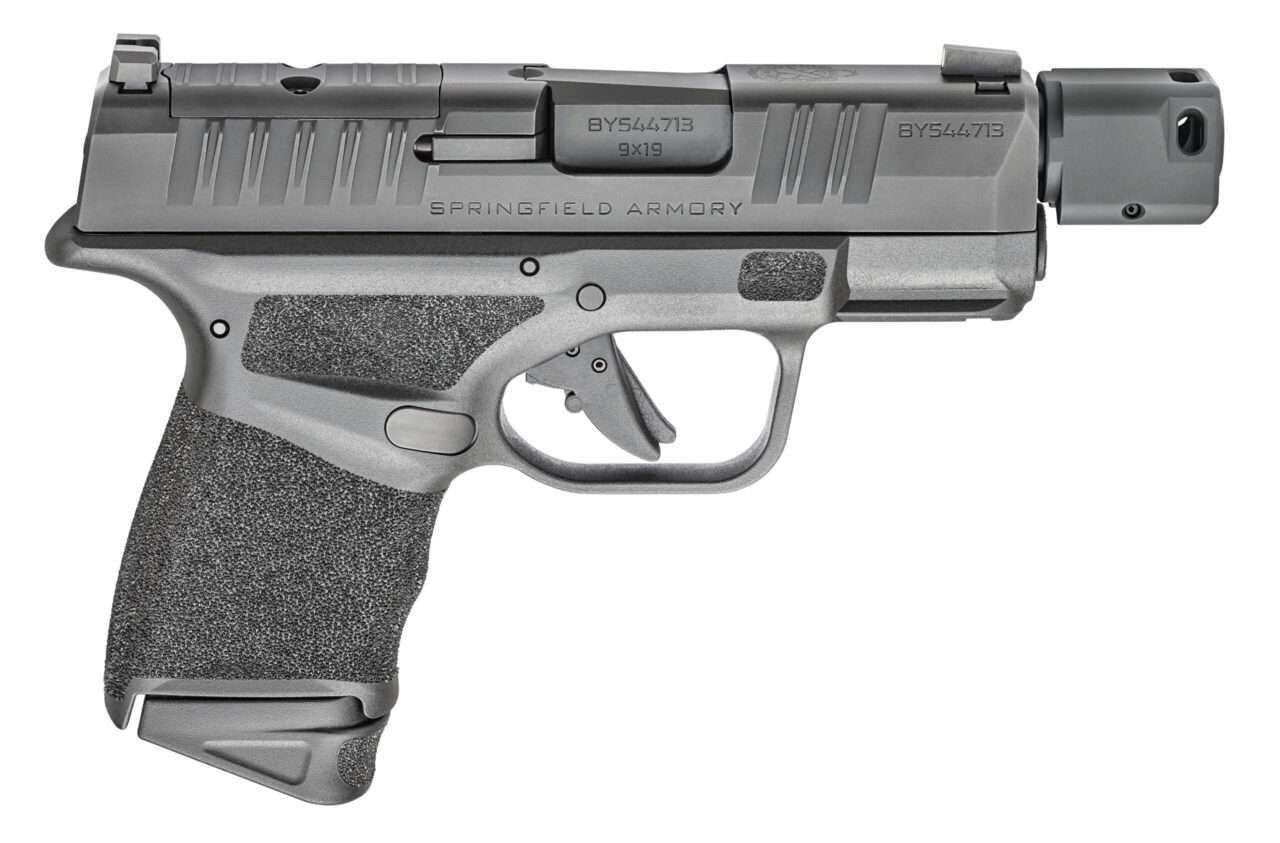HELLCAT® RDP 3.8" MICRO-COMPACT 9MM BLACK EXTENDED MAGAZINE RIGHT SIDE VIEW FRONT ANGLE