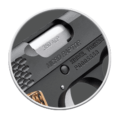 kimber micro raptor right side view ejection port close up