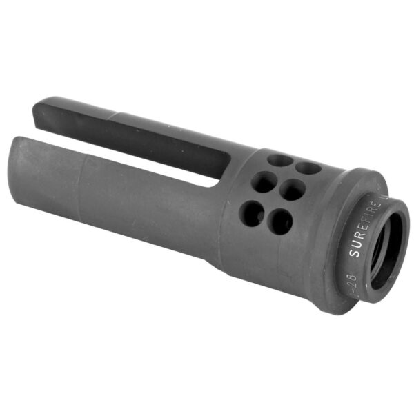 SUREFIRE WARCOMP FLASH HIDER 3-PRONG TOP LEFT SIDE VIEW BACK ANGLE