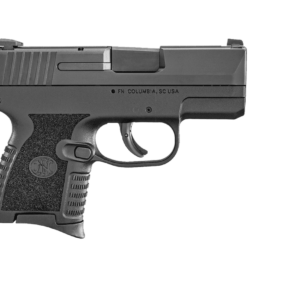 FN 503 BLACK 9MM TOP LEFT SIDE VIEW FRONT ANGLE
