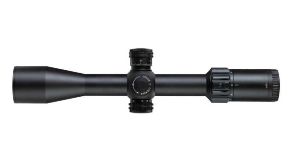 ELEMENT HELIX 4-16X44 FFP APR-2D MRAD TOP VIEW OBJECTIVE FACING LEFT