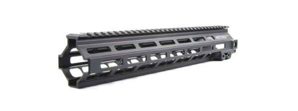 GEISSELE 13.5" SUPER MODULAR RAIL MK8 M-LOK BLACK LEFT SIDE VIEW FRONT ANGLE