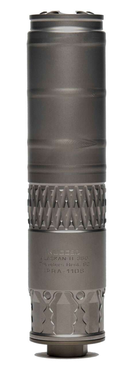 RUGGED SUPPRESSORS ALASKAN360TI SILENCER VERTICAL VIEW