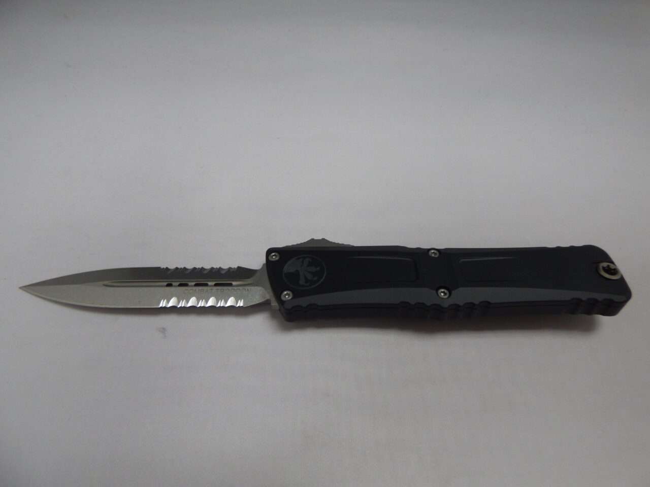 MICROTECH COMBAT TROODON DOUBLE EDGE GEN III STONEWASH FULL SERRATED LABEL