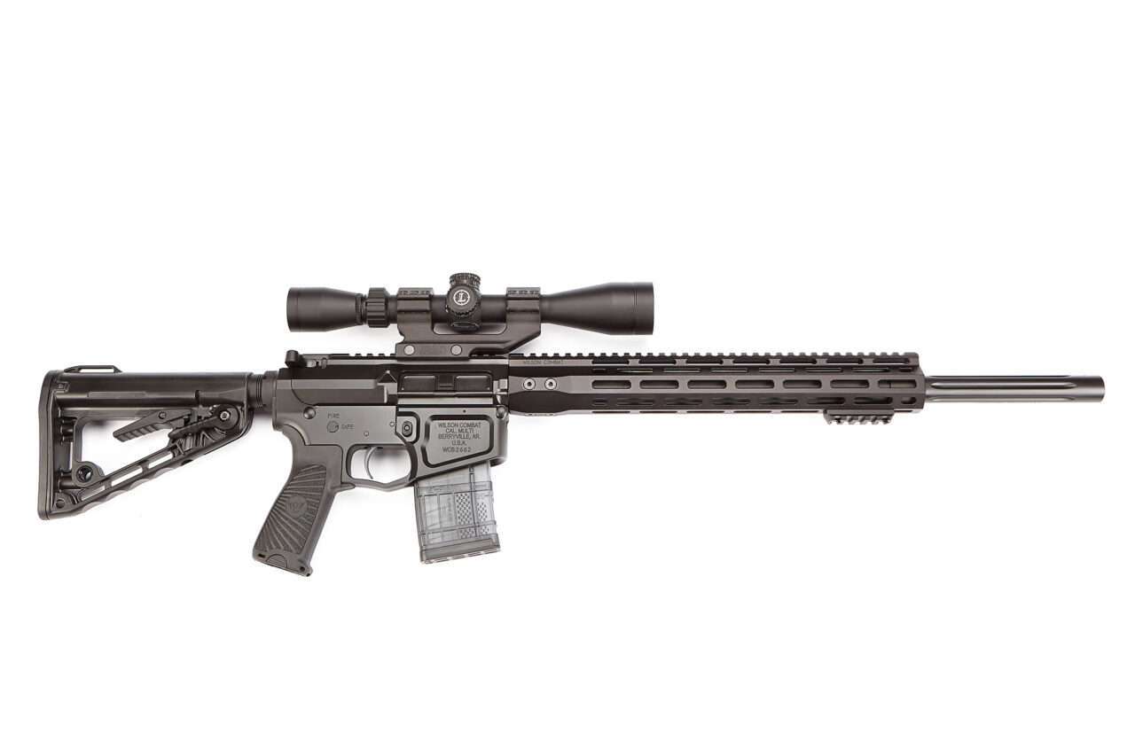 WILSON COMBAT SUPER SNIPER BLACK FLUTED THREADED 20" .223 WYLDE LEFT SIDE VIEW DOES NOT COME WITH OPTIC