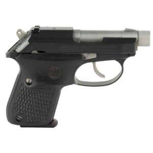 BERETTA 3032 TOMCAT SILVER-BLACK GORILLA TWO-TONE THREADED .32ACP LEFT SIDE VIEW