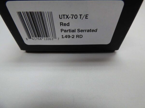 MICROTECH UTX70 TANTO EDGED RED PARTIAL SERRATED BOX