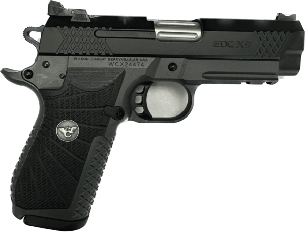 WILSON COMBAT EDC X9 LIGHT RAIL TWO TONE GRAY/BLACK 9MM LEFT SIDE VIEW