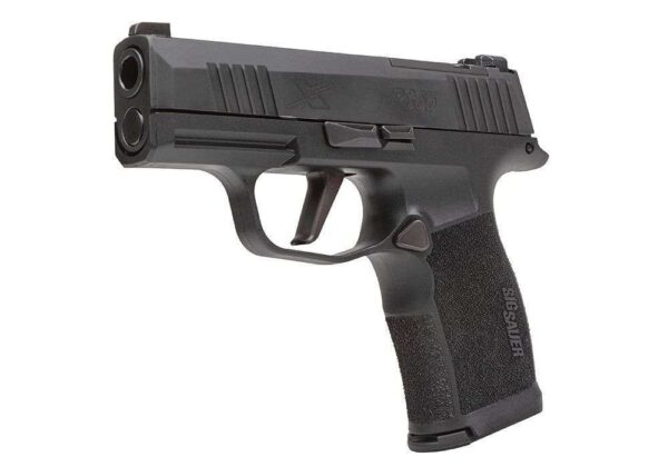 SIG SAUER P365X MANUAL SAFETY OPTIC PLATE COVER 9MM LEFT SIDE VIEW FRONT ANGLE