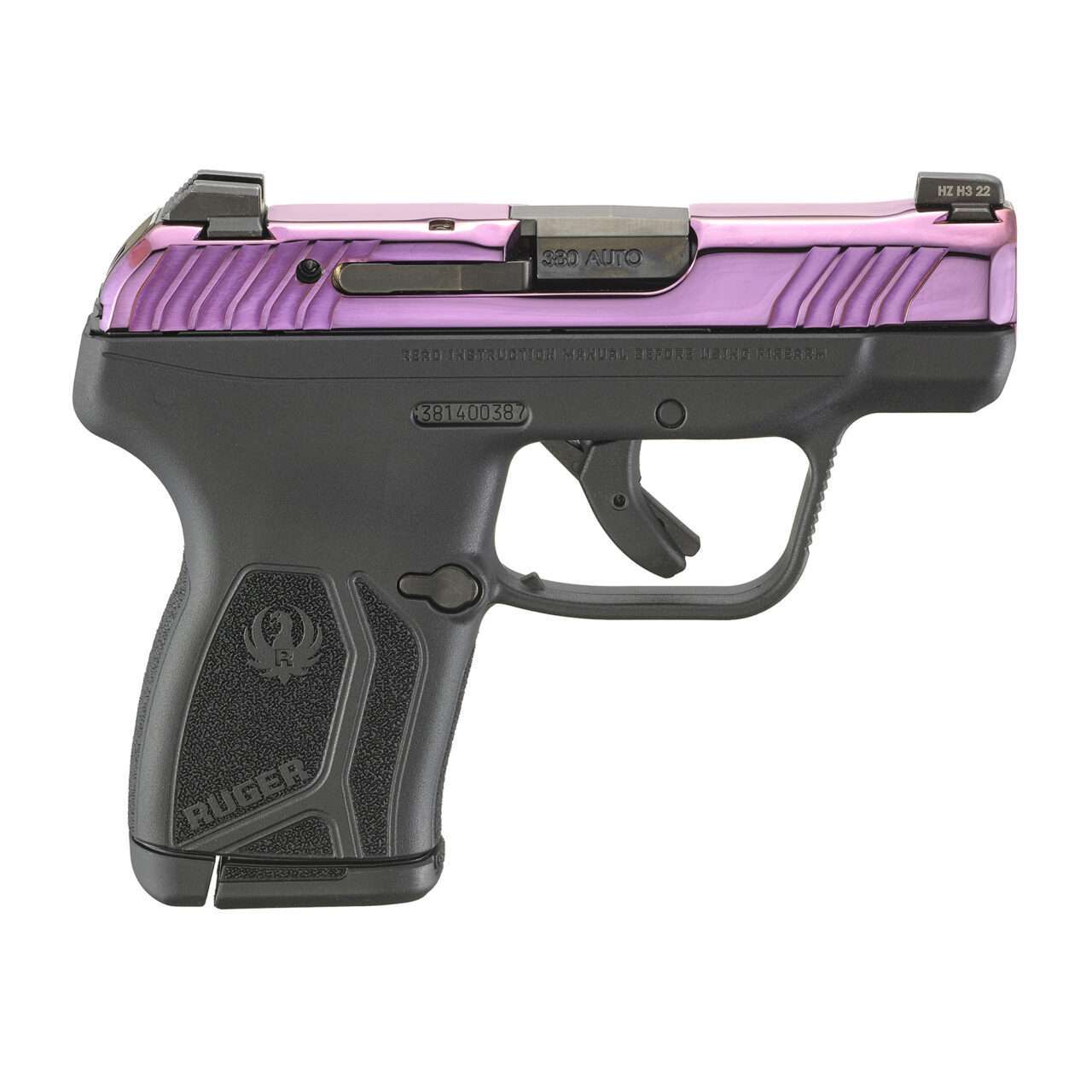 RUGER LCP MAX PURPLE PVD TALO EXCLUSIVE .380 ACP RIGHT SIDE VIEW