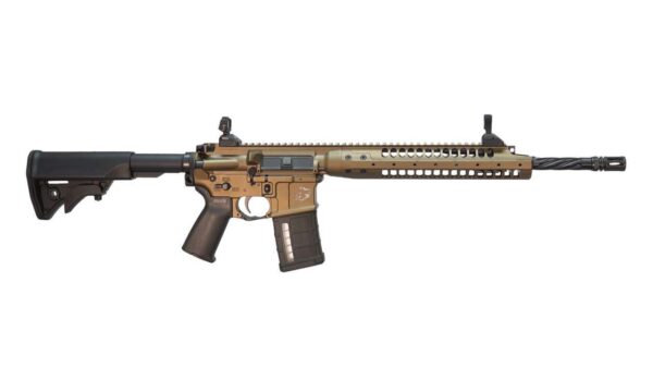 LWRC SIX8 A5 RAZORBACK II RIGHT SIDE VIEW STOCK EXTENDED WITH 20 ROUND MAGAZINE