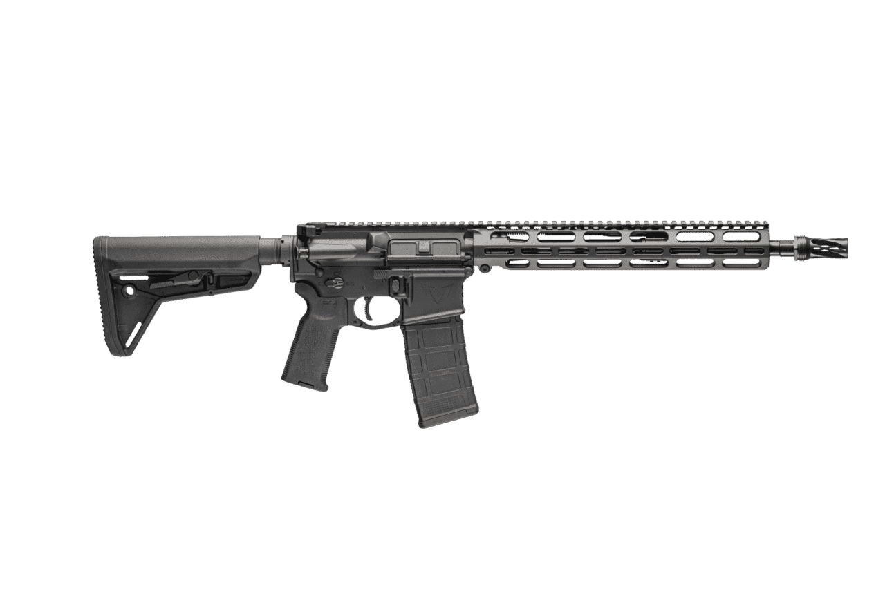 VKTR VK1PW ARMOR BLACK HUXWRX QD 13.7" PIN & WELD 5.56 NATO LEFT SIDE VIEW
