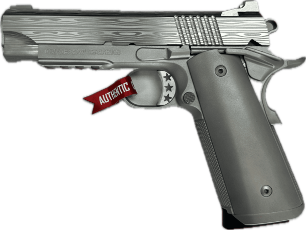 CABOT SERENITY COMMNANDER 4.25" DAMASCUS 1911 9MM LEFT SIDE VIEW
