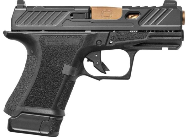 SHADOW SYSTEMS CR920 ELITE BLACK FRAME BRONZE BARREL WITH FLUSH MAGAZINE RIGHT SIDE VIEW