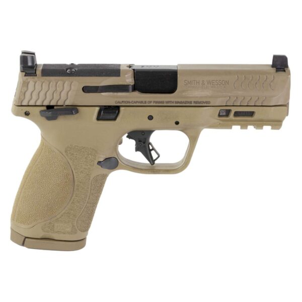 SMITH & WESSON M&P9 2.0 4" OPTIC READY THUMB SAFETY FLAT DARK EARTH COMPACT 9MM RIGHT SIDE VIEW