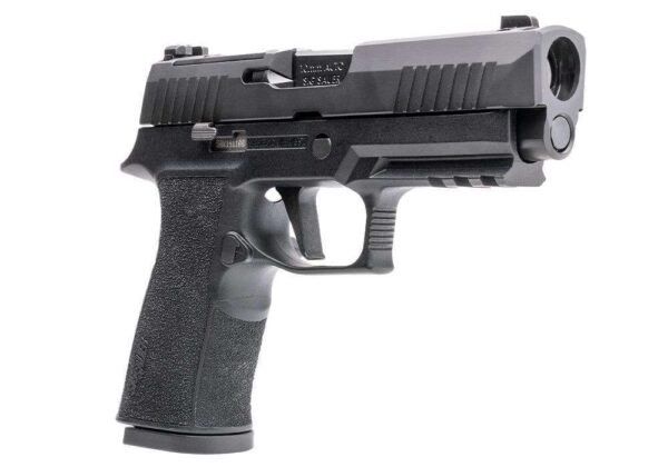 SIG SAUER P320-XTEN COMP OPTIC READY 10MM RIGHT SIDE VIEW FRONT ANGLE
