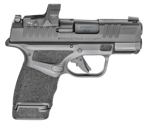 SPRINGFIELD ARMORY HELLCAT OSP WITH WASP OPTIC RIGHT SIDE VIEW EXTENDED MAGAZINE