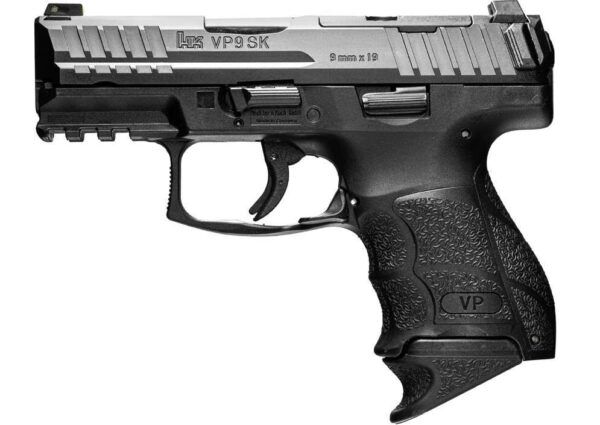 HECKLER & KOCH VP9SK OPTIC READY BLACK 9MM LEFT SIDE VIEW WITH 12 ROUND MAGAZINE