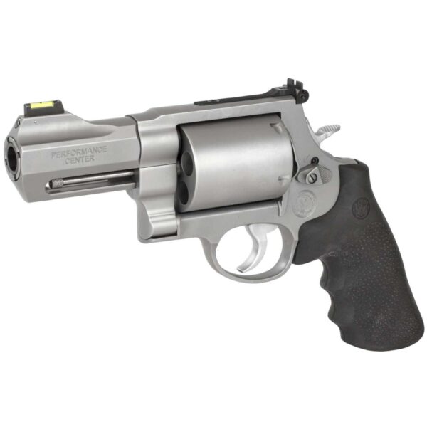 SMITH & WESSON PERFORMANCE CENTER X-SERIES S&W500 HI VIZ FIBER OPTIC 3.5" .500 MAGNUM LEFT SIDE VIEW FRONT ANGLE