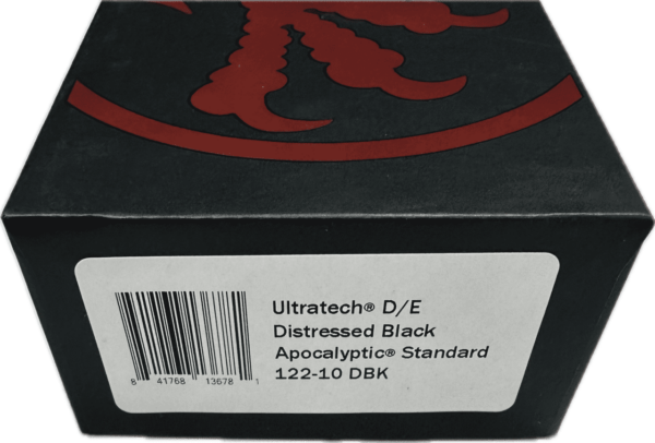 MICROTECH KNIVES ULTRATECH DOUBLE EDGED DISTRESSED BLACK APOCALYPTIC STANDARD LABEL