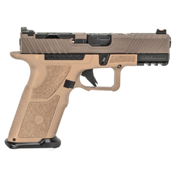 ZEV TECH OZ9C ELITE X-GRIP FDE PISTOL 9MM RIGHT SIDE VIEW
