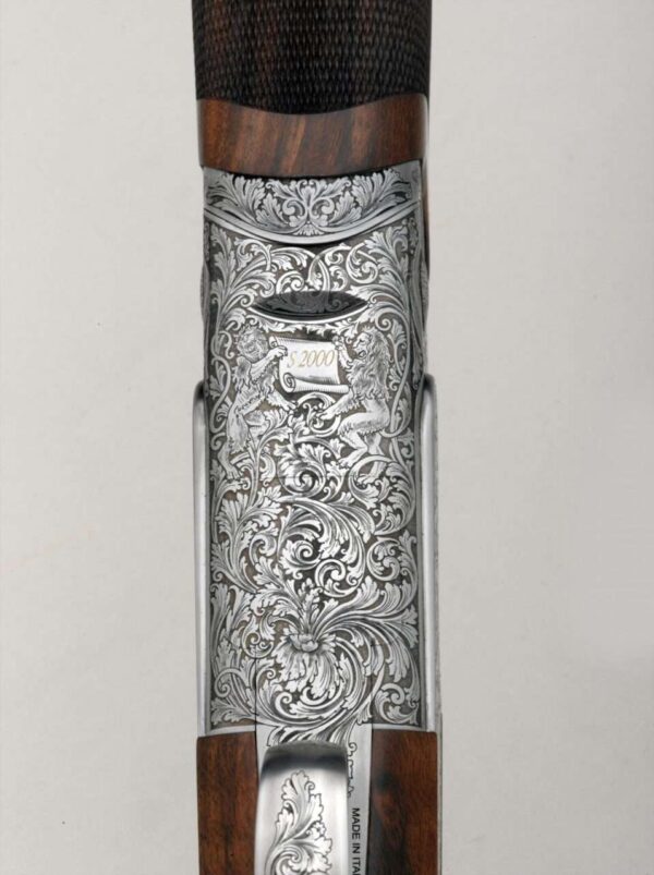 RIZZINI S2000 ADJUSTABLE COMB 30" 12GA BOTTOM VIEW RECEIVER CLOSE UP