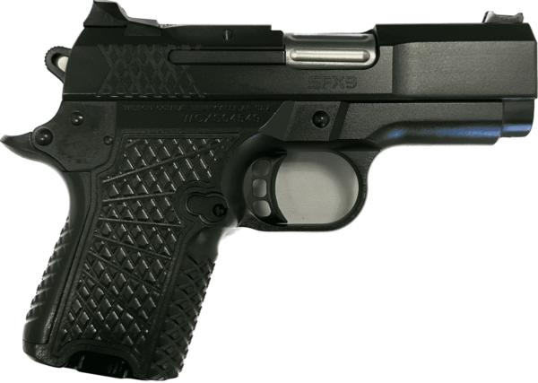 WILSON COMBAT SFX9 HC 3.25" SOLID FRAME WITHOUT LIGHT RAIL X-TAC 10 ROUND OD GREEN ARMOR-TUFF FINISH LEFT SIDE VIEW