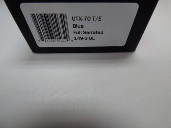MICROTECH UTX70 TANTO EDGED BLUE FULL SERRATED BOX