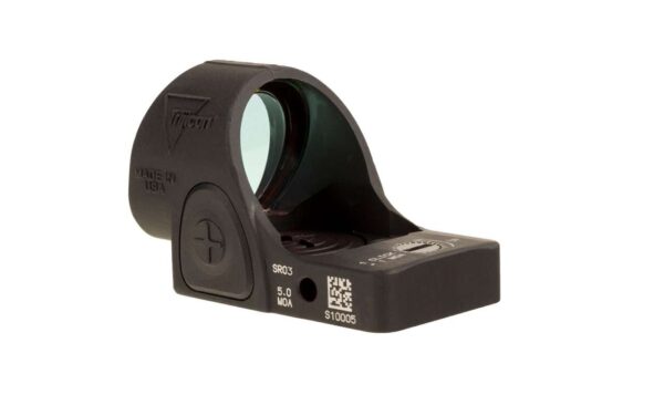 TRIJICON SRO® RED DOT SIGHT 5MOA ADJUSTABLE LED LEFT SIDE VIEW REAR ANGLE