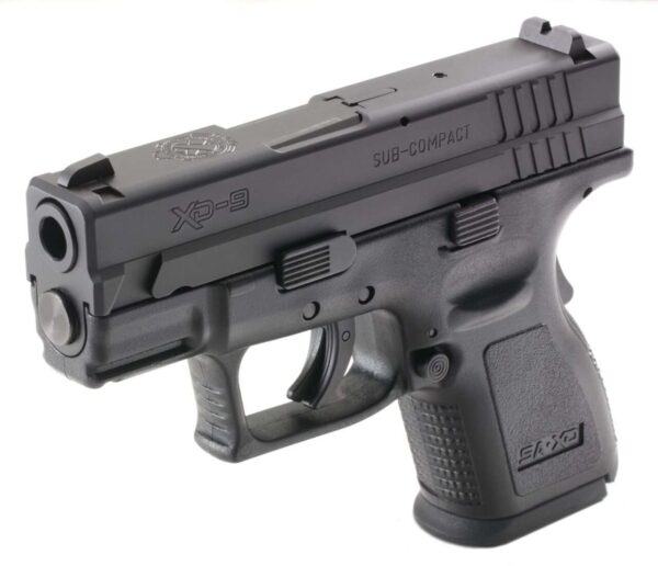 SPRINGFIELD ARMORY XD SUBCOMPACT TOP LEFT SIDE VIEW