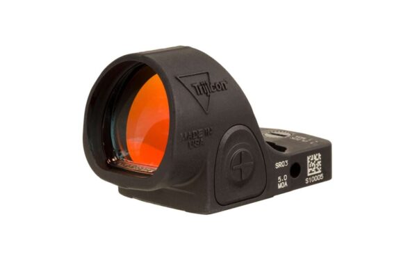 TRIJICON SRO® RED DOT SIGHT 5MOA ADJUSTABLE LED LEFT SIDE VIEW FRONT ANGLE