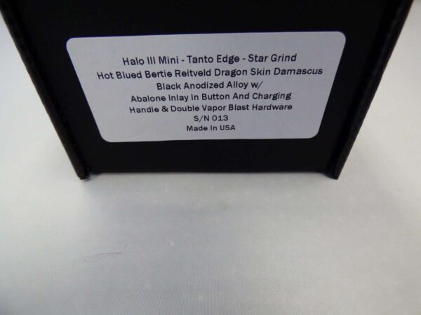 Microtech halo iii mini marfione custom label with serial number