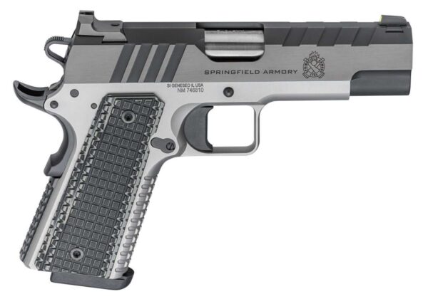 SPRINGFLD ARMORY 1911 EMISSARY 4.25" HANDGUN 9MM TOP RIGHT SIDE VIEW REAR ANGLE