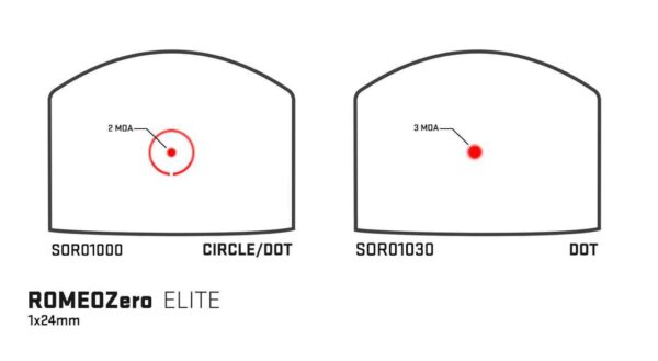SIG SAUER ROMEOZERO ELITE 1X24MM CIRCLE DOT RETICLES