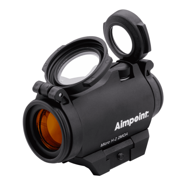 AIMPOINT MICRO H-2 STANDARD/LOW MOUNT TOP LEFT SIDE VIEW FRONT ANGLE